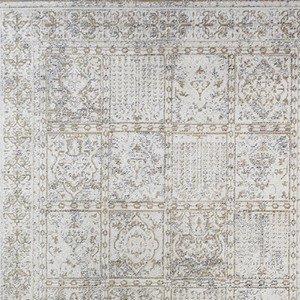 2' X 3' Ivory Oriental Distressed Area Rug With Fringe