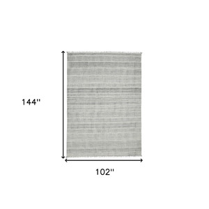 Homeroots Home Decor 8' x 12' Charcoal Geometric Flatweave Handmade Distressed Area Rug