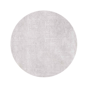 8' White Round Abstract Non Skid Area Rug - 606114909293