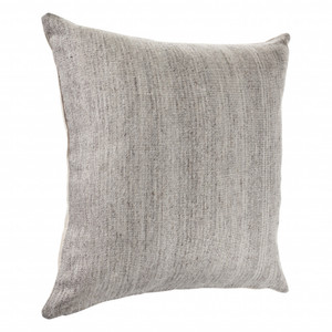20" X 20" Light Gray And Dark Gray 100% Wool Zippered Pillow - 606114692973
