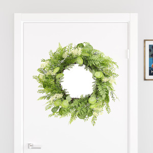 28" Green and White Artificial Fern Wreath - 606114742036