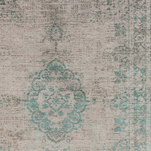 6' X 8' Gray and Green Medallion Non Skid Area Rug 100% PET