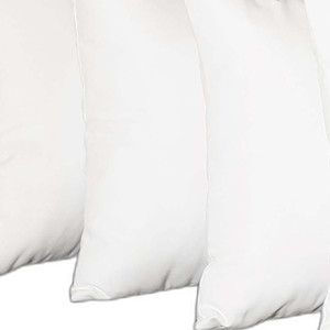 Set Of Four 18" X 18" White Polyester Zippered Pillow Cover - 606114854715