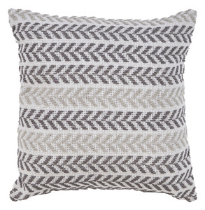 Set of Two 18" X 18" Gray Beach Chevron Cotton Zippered Pillow - 606114805649