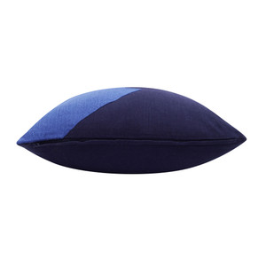 20" X 20" Cobalt Blue And Navy 100% Cotton Abstract Zippered Pillow - 606114694663