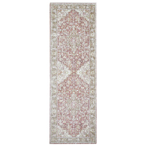 8' Coral Medallion Power Loom Runner Rug - 606114769538