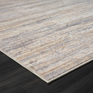 4' X 6' Beige And Gray Striped Area Rug