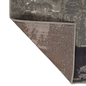 2' X 3' Ivory Black and Gray Abstract Power Loom Area Rug