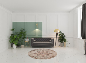 6' Beige Round Medallion Power Loom Area Rug With Fringe - 606114770176