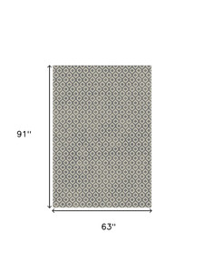 5' X 8' Beige and Gray Geometric Area Rug