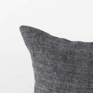 Dark Gray Detailed Lumbar Throw Pillow Cover - 808230024267