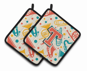 Monogram Retro Pair of Pot Holders - 638508386106