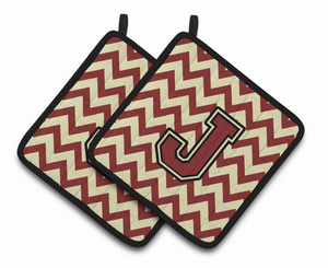 Monogram Chevron Pair of Pot Holders - 638508399182