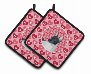 Dog Valentine's Day Portrait Pair of Pot Holders - 638508407450