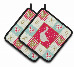 Bird XOXO on Pair of Pot Holders - 194030131220