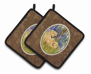Golden Retriever Pair of Pot Holders - 638508376831
