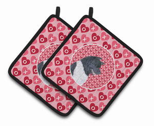 Dog Valentine's Day Portrait Pair of Pot Holders - 638508407856