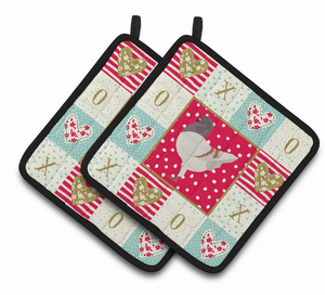 Bird XOXO on Pair of Pot Holders - 194030131794