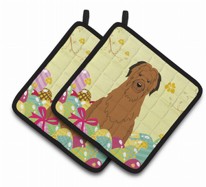 Easter Eggs Dog Pair of Pot Holders - 638508766724
