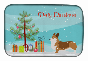 Christmas Tree and Dog on Dish Drying Mat - 652259243358