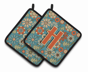 Monogram Floral Pair of Pot Holders - 638508384942