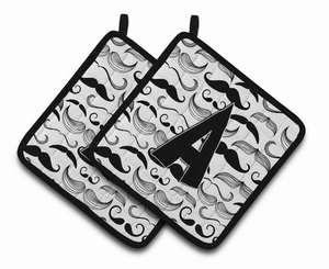Monogram Moustache Pair of Pot Holders - 638508387981