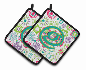 Monogram Floral Pair of Pot Holders - 638508384676