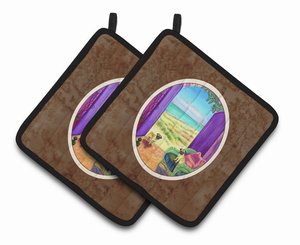 Dog on Pair of Pot Holders - 638508403308