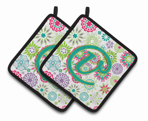 Monogram Floral Pair of Pot Holders - 638508384829