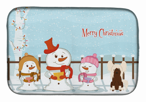 Merry Christmas Carolers Dog on Dish Drying Mat - 652259242573