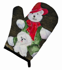 Bichon Frise with Teddy Bear Oven Mitt - 638508499929