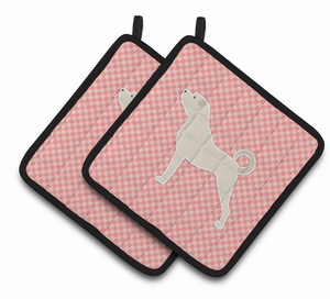 Dog Checkerboard Design Pair of Pot Holders - 638508526601