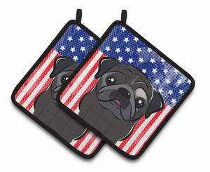 American Flag and Dog on Oven Mitt - 638508389497