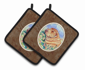 Dog on Pair of Pot Holders - 638508401854