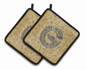 Monogram Musical Pair of Pot Holders - 638508386748