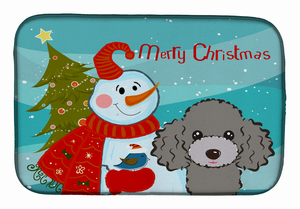 Snowman with Dog Dish Drying Mat - 652259248902