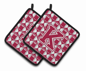 Monogram Football Pair of Pot Holders - 638508400239