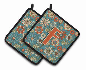 Monogram Floral Pair of Pot Holders - 638508384928