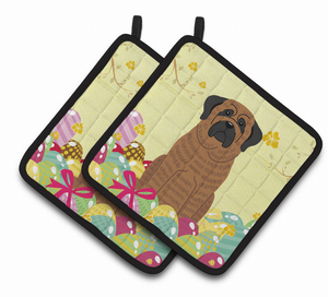 Easter Eggs Dog Pair of Pot Holders - 638508766052