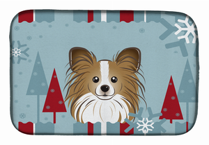 Winter Holiday Dog on Dish Drying Mat - 652259248087