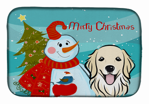Snowman with Dog Dish Drying Mat - 652259245178