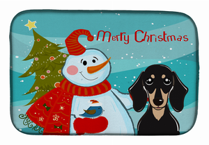 Snowman with Dog Dish Drying Mat - 652259243631
