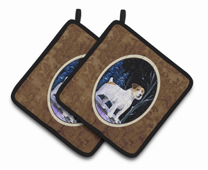 Starry Night Jack Russell Terrier Pair of Pot Holders - 638508380487