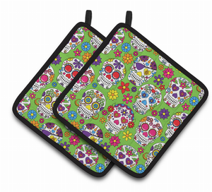 Day of the Dead Pair of Pot Holders - 638508622525