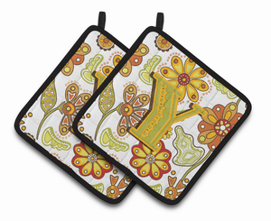 Monogram Floral Pair of Pot Holders - 638508386663