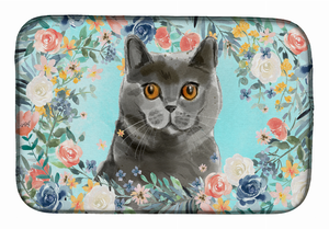cat breed/Flowers art Dish Drying Mat - 194030017630