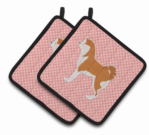 Dog Checkerboard Design Pair of Pot Holders - 638508526557