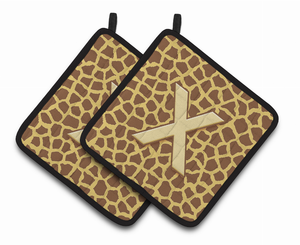 Monogram Animal Print Pair of Pot Holders - 638508365132