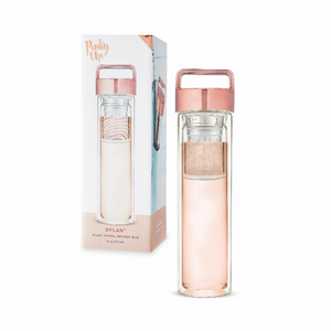 Dylan Rose Gold Glass Travel Infuser Mug - 842094177448