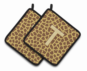 Monogram Animal Print Pair of Pot Holders - 638508365019